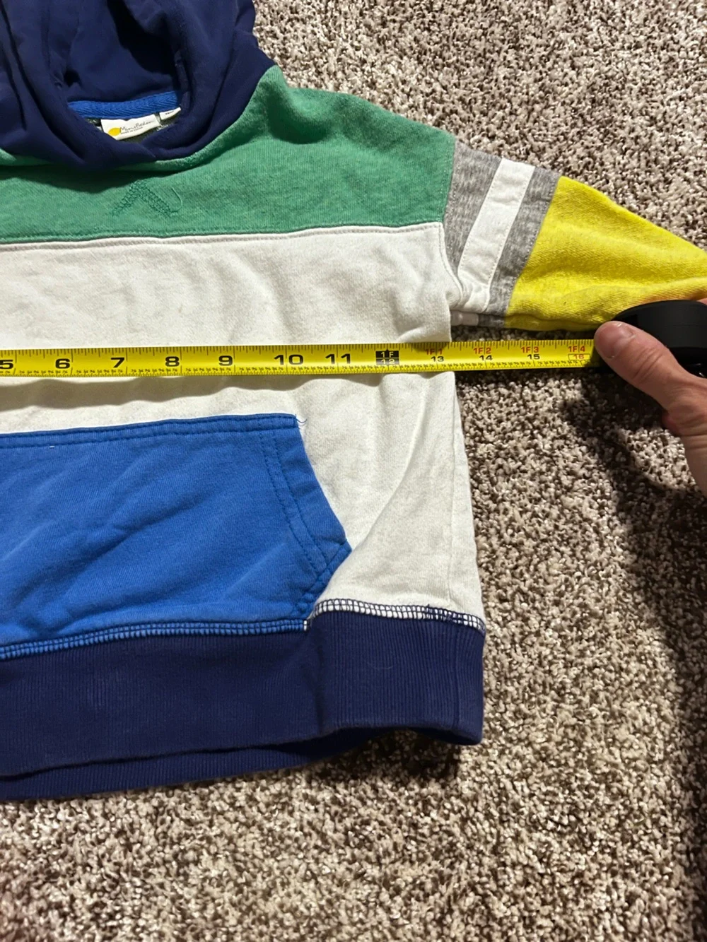 Mini Boden Colorblock Hoodie Toddler Boy Size 2-3Y Multicolor Pullover